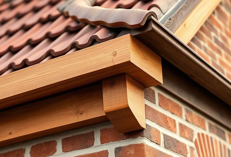 Corniche en bois traditionnel sur maison de caractère à Liège